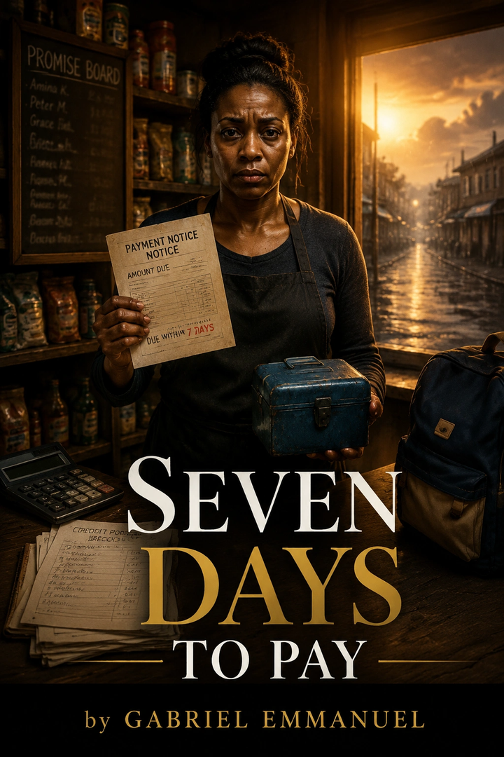 Cinematic cover art for Seven Days to Pay, a family drama Navirella book